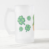 Sláinte! Irische Kobold und Kleeblätter Mattglas Bierglas (Links)