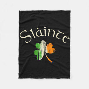 Slainte Irisches Kleeblatt Flagge Irlands St. Patr Fleecedecke