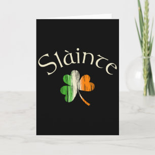 Slainte Irisches Kleeblatt Flagge Irlands St. Patr Karte