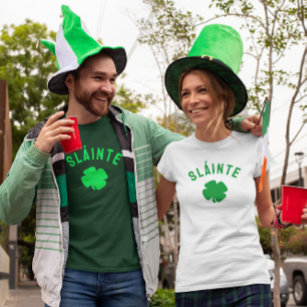 Sláinte Irish Clover St Patrick's Day T-Shirt