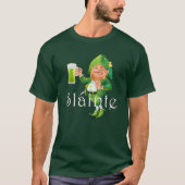 Slainte Irish Expression und Leprechaun T-Shirt (Vorderseite)