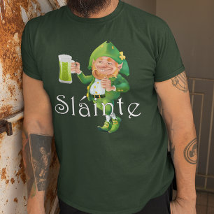 Slainte Irish Expression und Leprechaun T-Shirt