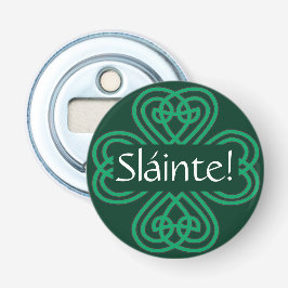 Sláinte Irish Kleeblatt Green Celtic Lucky Clover Flaschenöffner