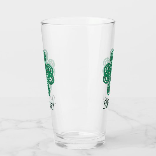 Sláinte Irish Kleeblatt Green Celtic Lucky Clover Glas (Links)