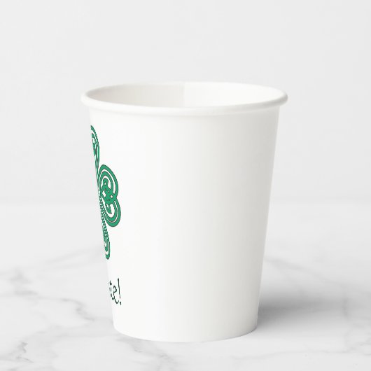 Sláinte Irish Kleeblatt Green Celtic Lucky Clover  Pappbecher (Links)