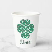 Sláinte Irish Kleeblatt Green Celtic Lucky Clover  Pappbecher (Vorderseite)