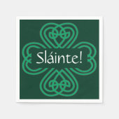 Sláinte Irish Kleeblatt Green Celtic Lucky Clover Serviette (Vorderseite)