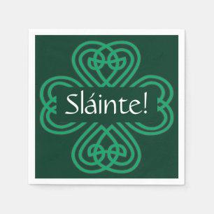 Sláinte Irish Kleeblatt Green Celtic Lucky Clover Serviette