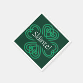 Sláinte Irish Kleeblatt Green Celtic Lucky Clover Serviette (Ecke)