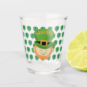 Slainte Irish Leprechaun und Kleeblatts Schnapsglas
