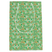 Sláinte Irish Saint Patrick's Day Green Muster Mittlere Geschenktüte (Vorderseite)