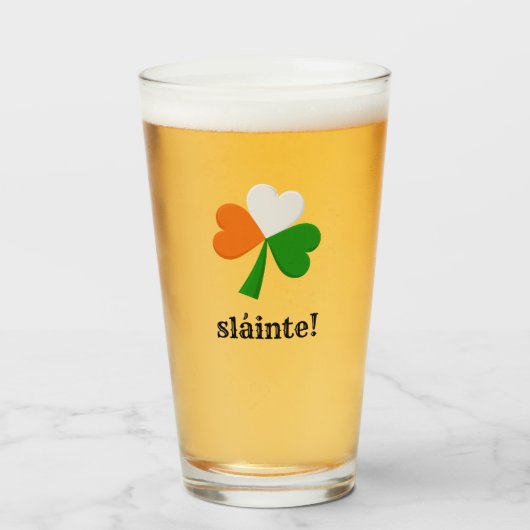 Sláinte! Irish Toast 16 oz. Trinkglas Glas (Vorne (Gefüllt))