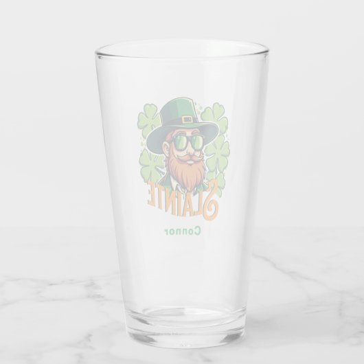 Slainte Irish Toast St Patrick's Day Personalisier Glas (Rückseite)