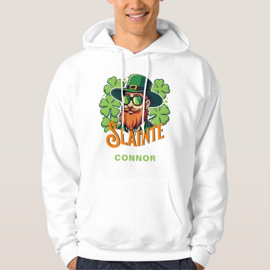 Slainte Irish Toast St Patrick's Day Personalisier Hoodie (Vorderseite)