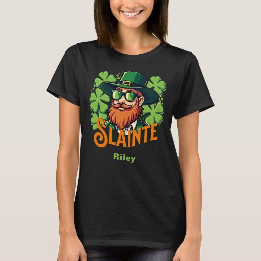 Slainte Irish Toast St Patrick's Day Personalisier T-Shirt (Vorderseite)