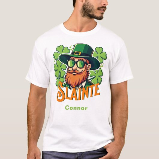 Slainte Irish Toast St Patrick's Day Personalisier T-Shirt (Vorderseite)