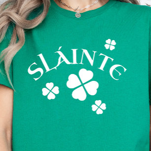 Slainte, Kleeblatt, Irish St. Patrick's Day Lucky T-Shirt