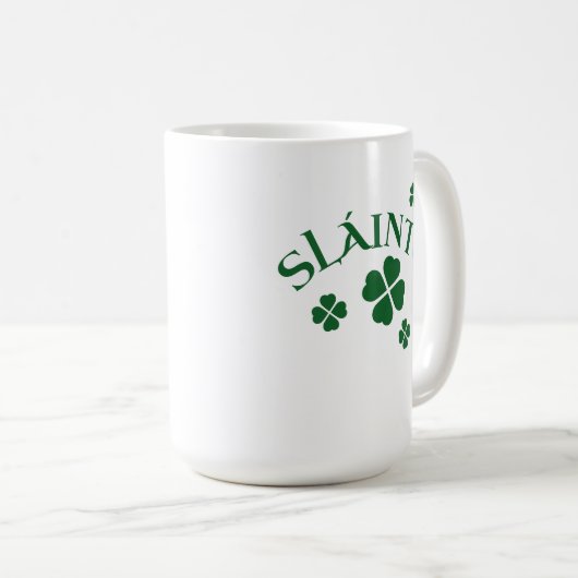 Slainte, Kleeblatt, Irish St. Patrick's Lucky Gree Kaffeetasse (VorderseiteRechts)
