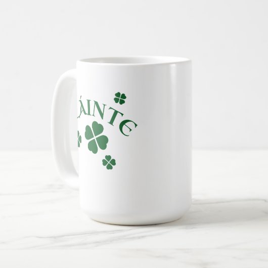 Slainte, Kleeblatt, Irish St. Patrick's Lucky Gree Kaffeetasse (Vorderseite Links)