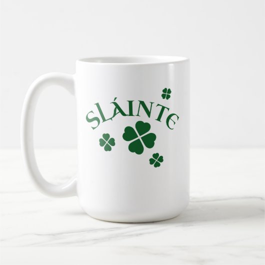Slainte, Kleeblatt, Irish St. Patrick's Lucky Gree Kaffeetasse (Links)