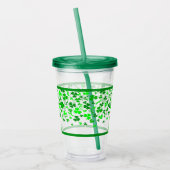 Sláinte Lucky Irish Shamrocks Design Personalized Acryltrinkbecher (Links)