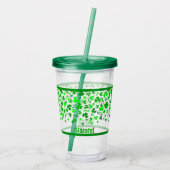 Sláinte Lucky Irish Shamrocks Design Personalized Acryltrinkbecher (Rückseite)