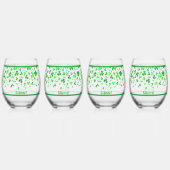 Sláinte Lucky Irish Shamrocks Design Personalized Weinglas Ohne Stiel (Hinten)