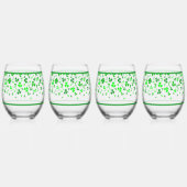 Sláinte Lucky Irish Shamrocks Design Personalized Weinglas Ohne Stiel (Rechts)