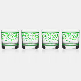 Sláinte Lucky Irish Shamrocks Design Personalized Whiskyglas