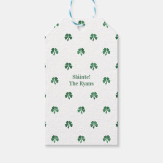 Sláinte Lucky Painterly Clover Irish Wedding Geschenkanhänger