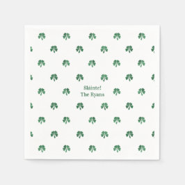 Sláinte Lucky Shot Painterly Clover Irish Wedding Serviette