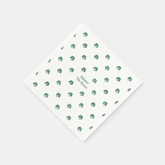 Sláinte Lucky Shot Painterly Clover Irish Wedding Serviette (Ecke)