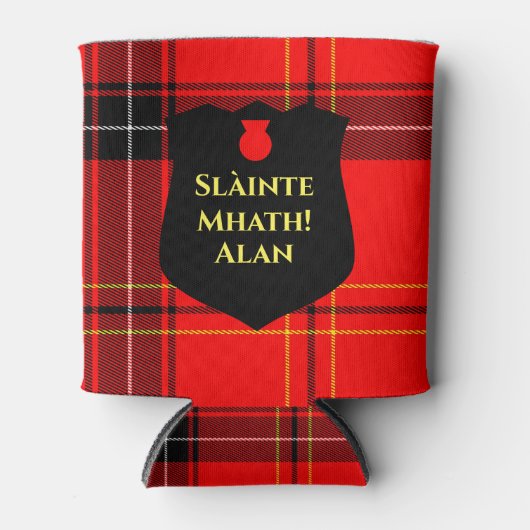 Slàinte Mhath Scottish Cheers Red Tartan Dosenkühler (Vorderseite)