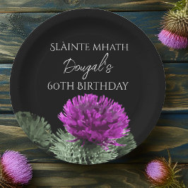 Slàinte mhath Thistle Birthday Pappteller
