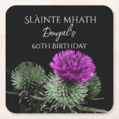 Slàinte mhath Thistle Birthday Rechteckiger Pappuntersetzer (Vorderseite)
