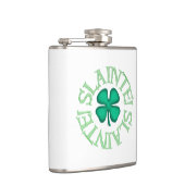 Slainte mit weißem Kleeblatt umhüllte Flasche Flachmann (Rechts)