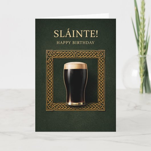 Slainte! Modern Celtic Irish Birthday Card for men Karte (Vorderseite)
