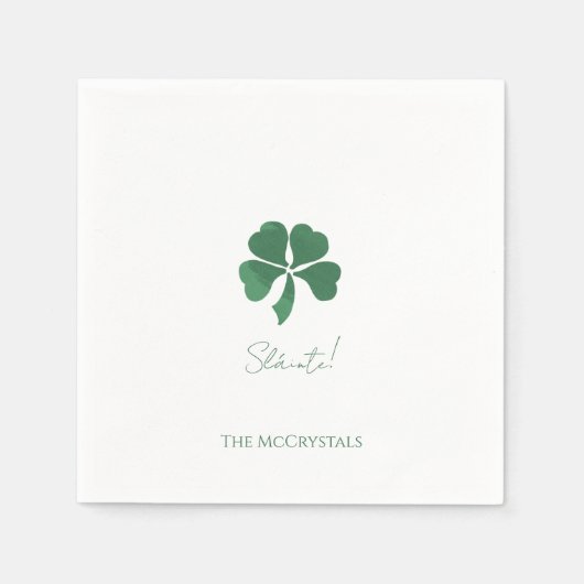 Sláinte Saint Patricks Irish Wedding Personalisier Serviette (Vorderseite)