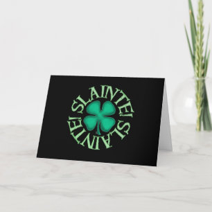 Slainte schwarze Grußkarte Karte