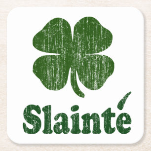 Slainte Shamrock Rechteckiger Pappuntersetzer