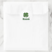 Slainte Shamrock Runder Aufkleber (Tasche)