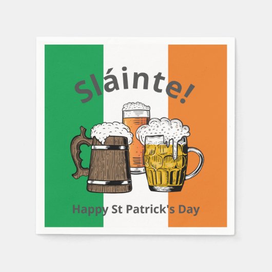 Sláinte! ST PATRICK'S DAY Bier Serviette (Vorderseite)