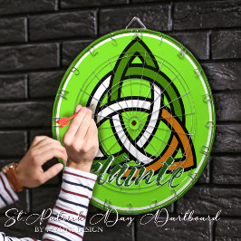 Slainte St. Patrick's Day Celtic Triquetra Irish Dartscheibe