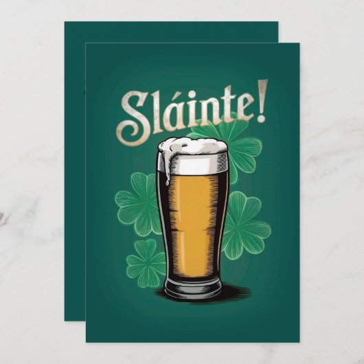 Slàinte! St. Patrick's Day Pint of Beer on Green (Vorne/Hinten)