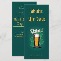 Slàinte! St. Patrick's Day Pint of Beer on Green