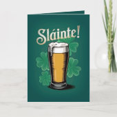 Slàinte! St. Patrick's Day Pint of Beer on Green Karte (Vorderseite)