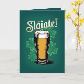 Slàinte! St. Patrick's Day Pint of Beer on Green Karte