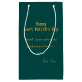Slàinte! St. Patrick's Day Pint of Beer on Green Kleine Geschenktüte (Rückseite)