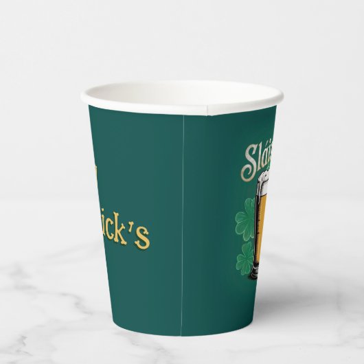 Slàinte! St. Patrick's Day Pint of Beer on Green Pappbecher (Rechts)