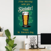 Slàinte! St. Patrick's Day Pint of Beer on Green Poster (Heimbüro)